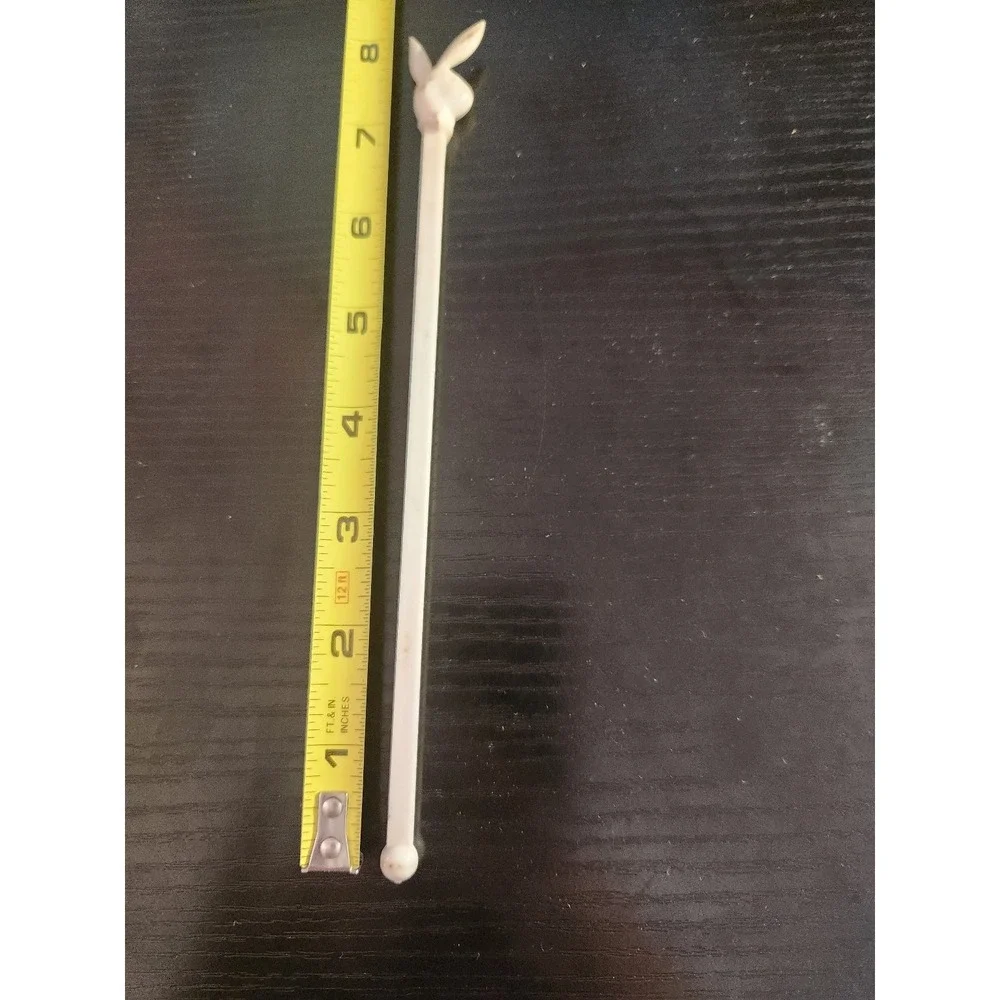 Playboy Bunny Logo Swizzle Stir Stick Vintage Plastic Barware Off White 7.5 inch
